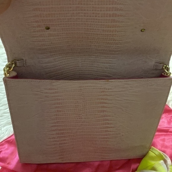 24k plated like new Dareen Hakim LE Monaco ROSE crossbody clutch Italian leather - Picture 14 of 14